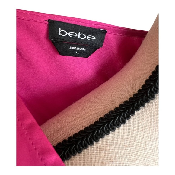 Bebe Flounce Fuchsia Wrap Dress Size XL - Picture 6 of 11